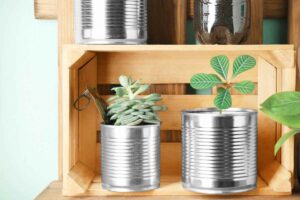 come riciclare i barattoli di latta per coltivare