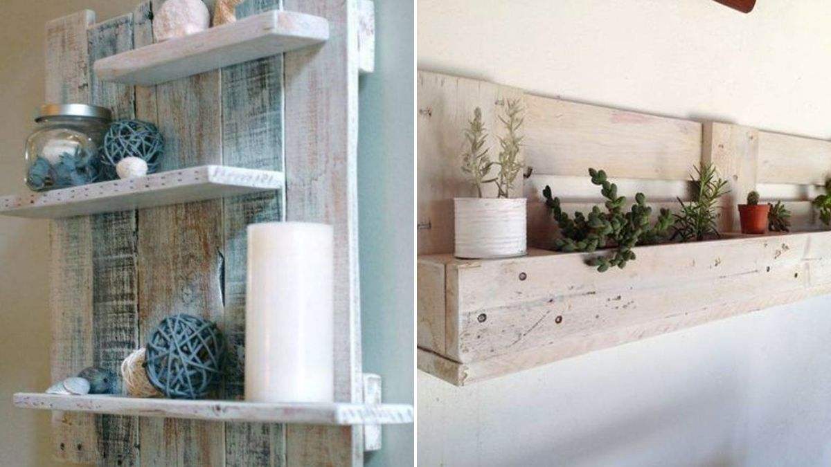 mensole in stile shabby fai da te con riciclo bancali di legno