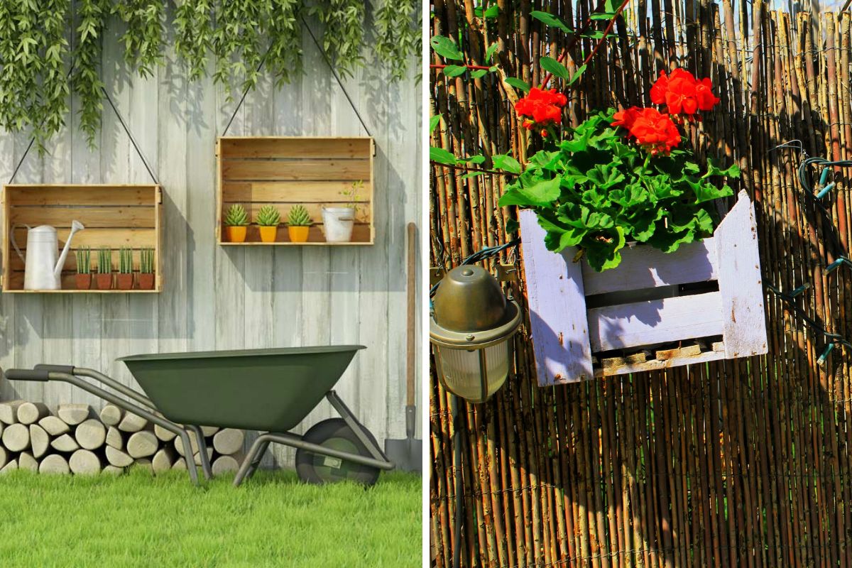 Cassette di legno shabby chic