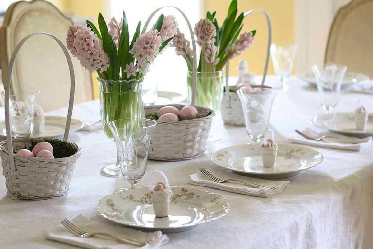 tavola di pasqua stile shabby