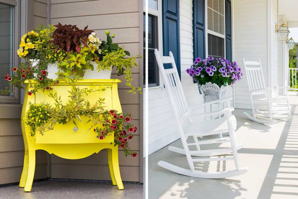 decorare il portico per la primavera