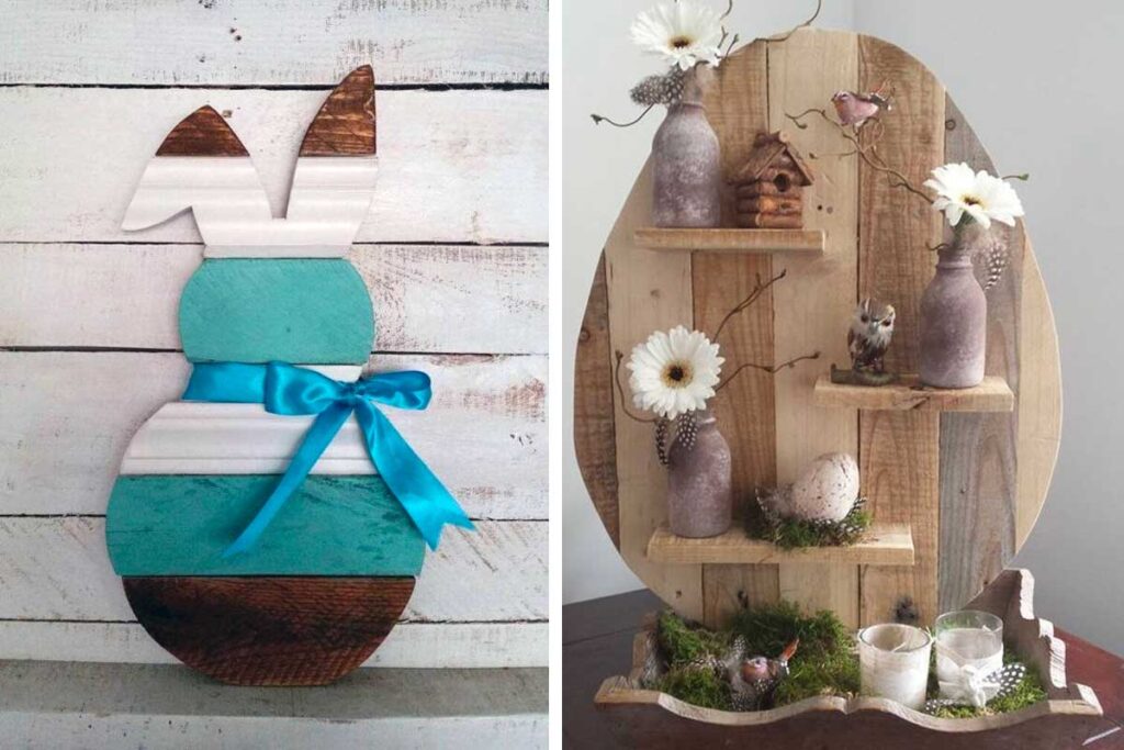 Riciclo creativo per Pasqua con pallet di legno.